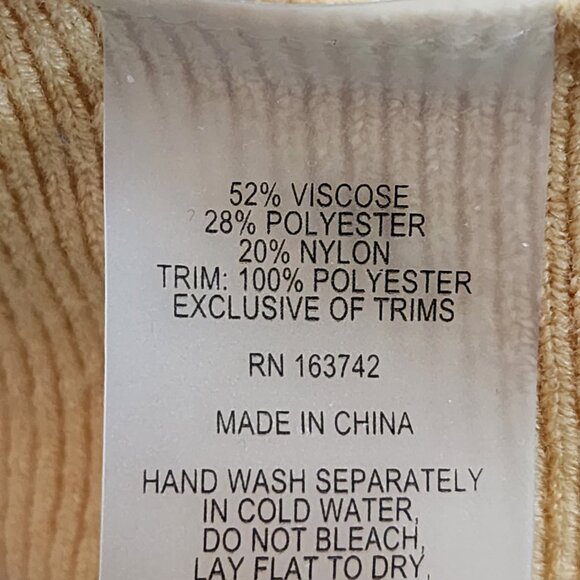 Liv Milano Yellow Knit Lace Stripe Dolman Sleeve Round Neck Top - Picture 7 of 7